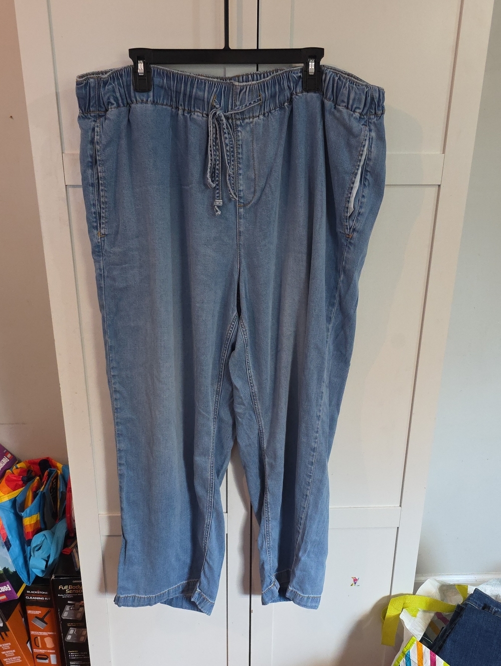 Lane Bryant Light Blue Women's Elastic Waist Denim Wide Leg Lightweight Jeans